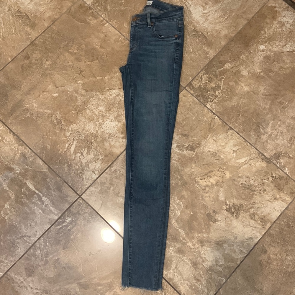 Loft skinny jeans with chewed hem - size 24